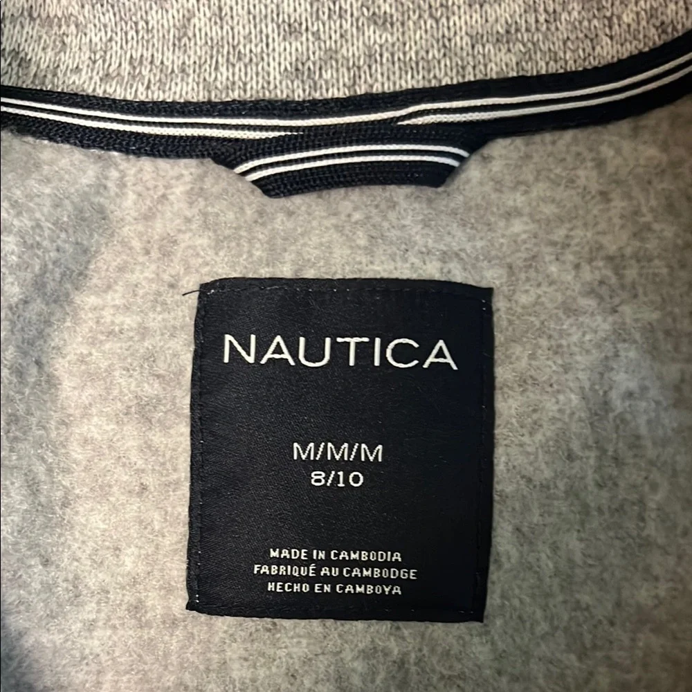Girls Gray Nautica Jacket with Pink Accents M 8/10 NWOT